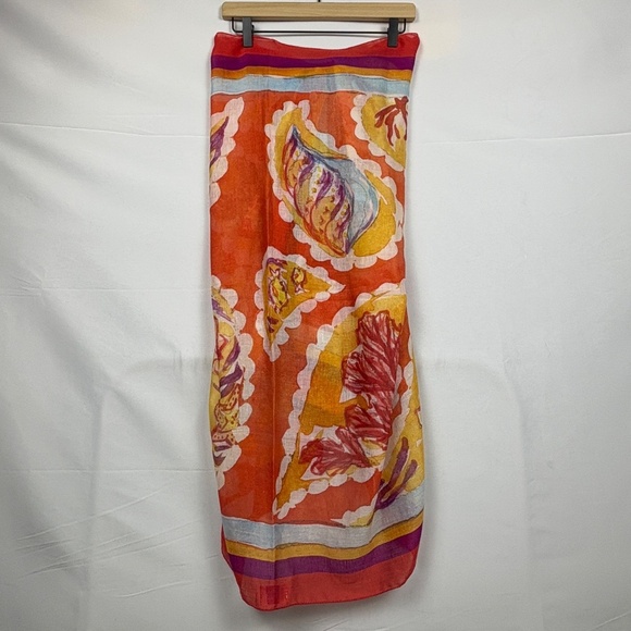 Great Hall Design Lightweight Sarong Beach Coverup 38 X 90 Shells Coastal Resort - Picture 4 of 13